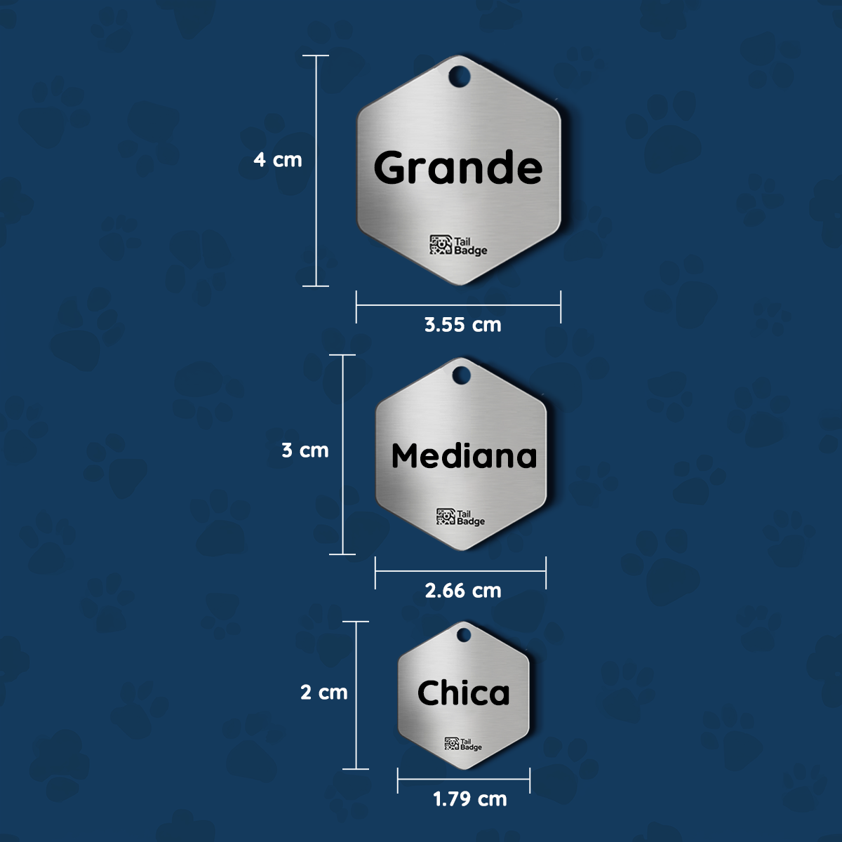 PLACA PARA MASCOTA HEXAGONO