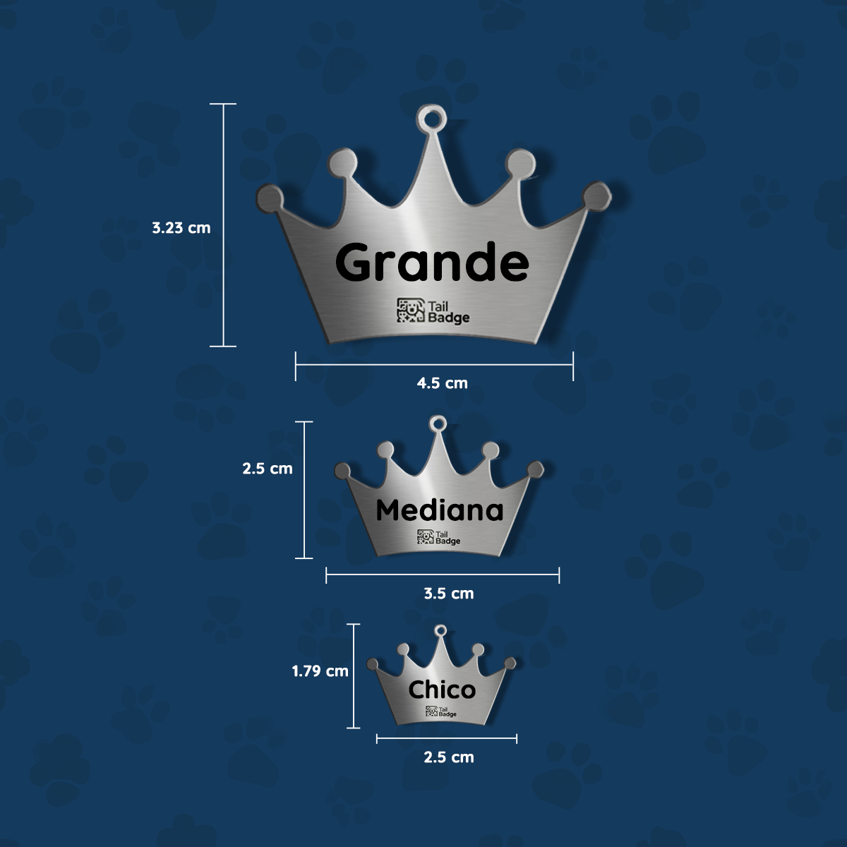 CROWN-SHAPED PET TAG
