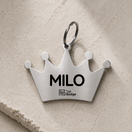 CROWN-SHAPED PET TAG