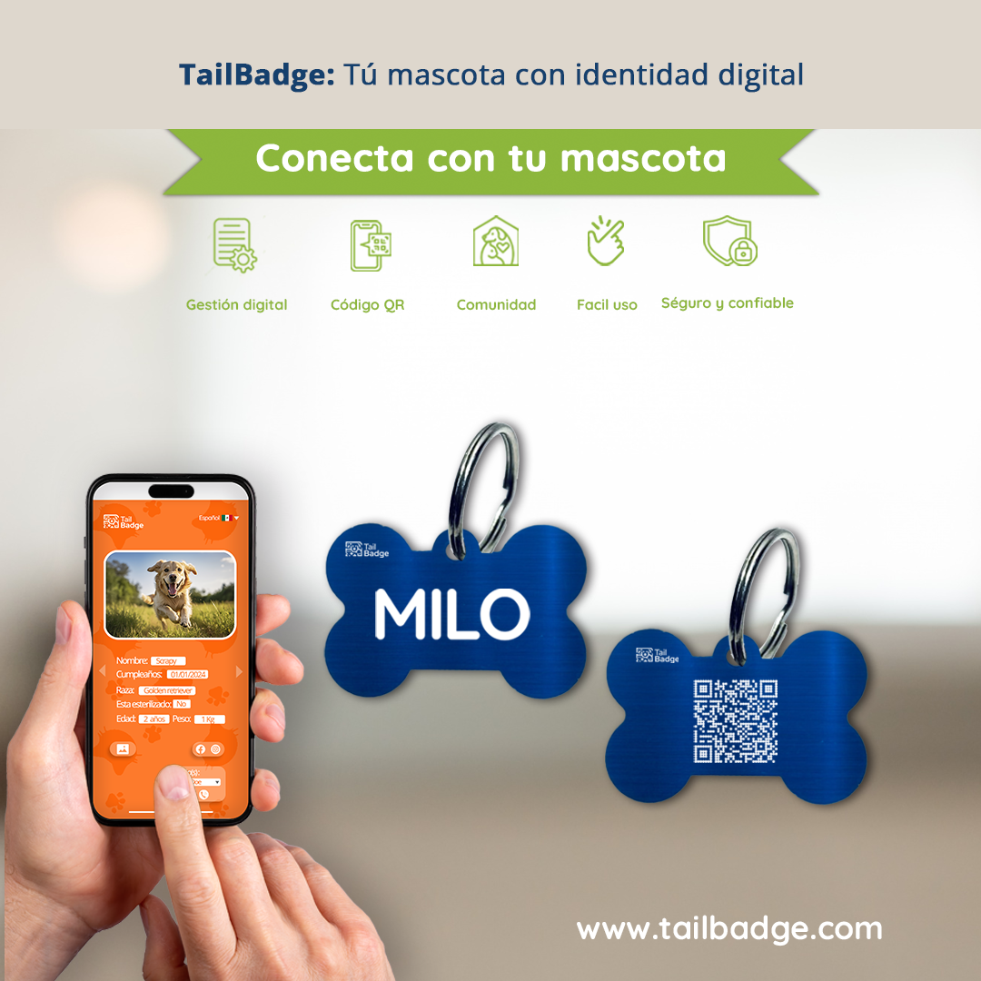 BONE-SHAPED PET TAG (ALUMINUM)