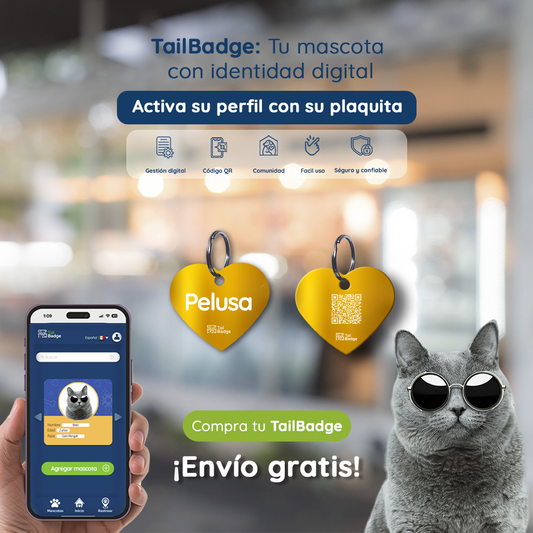 HEART-SHAPED PET TAG (ALUMINUM)