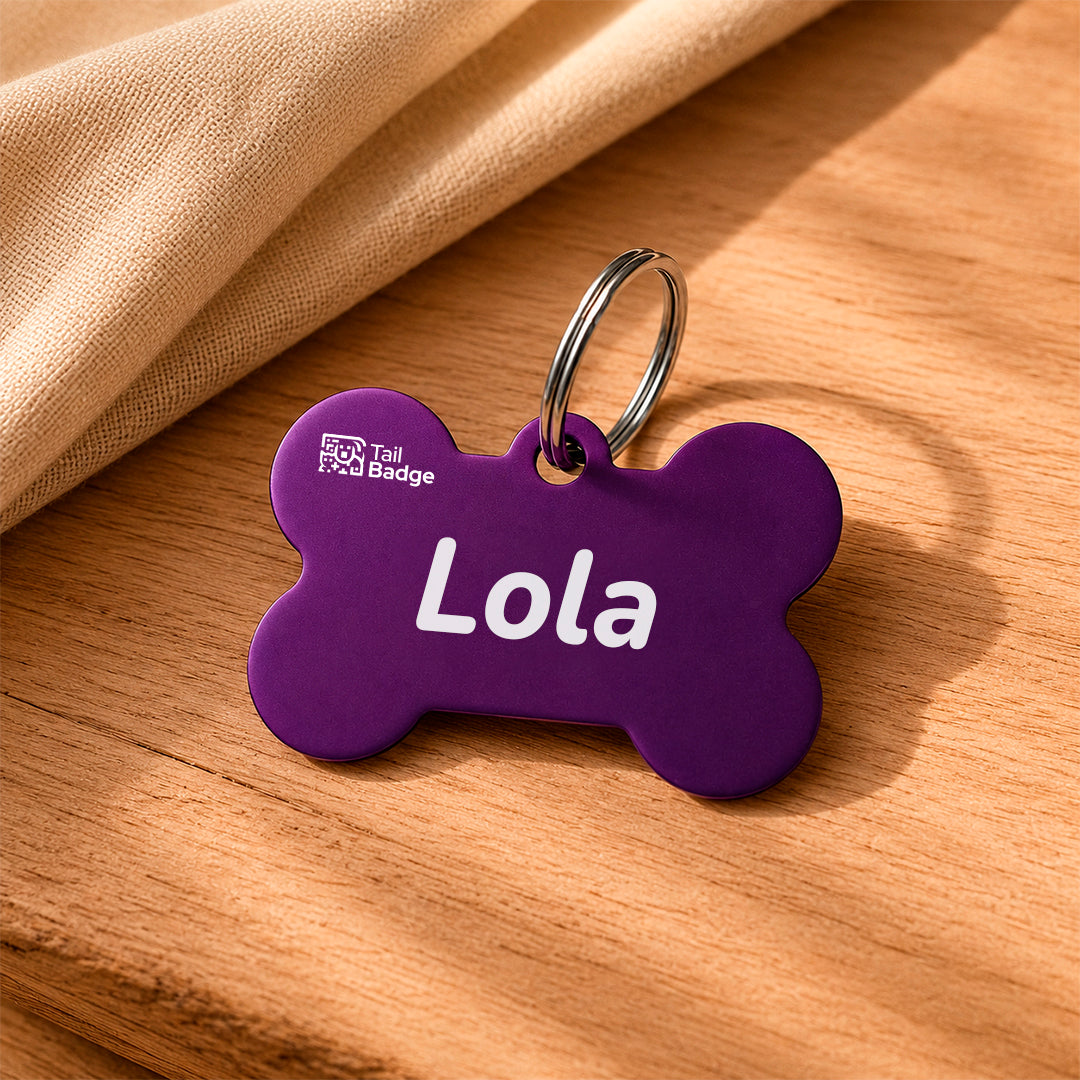 BONE-SHAPED PET TAG (ALUMINUM)