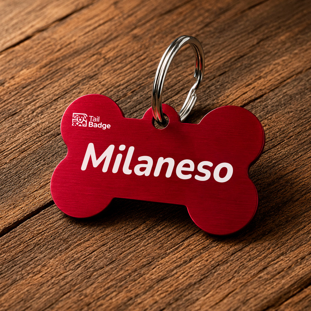 BONE-SHAPED PET TAG (ALUMINUM)