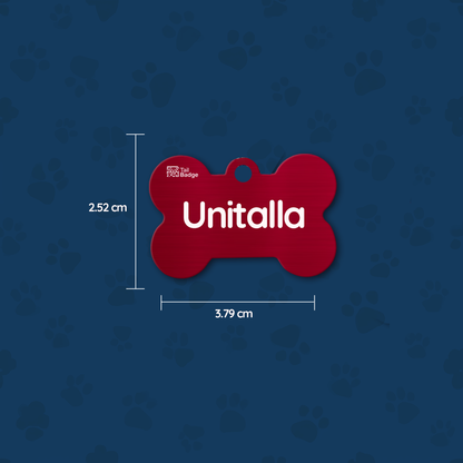 BONE-SHAPED PET TAG (ALUMINUM)