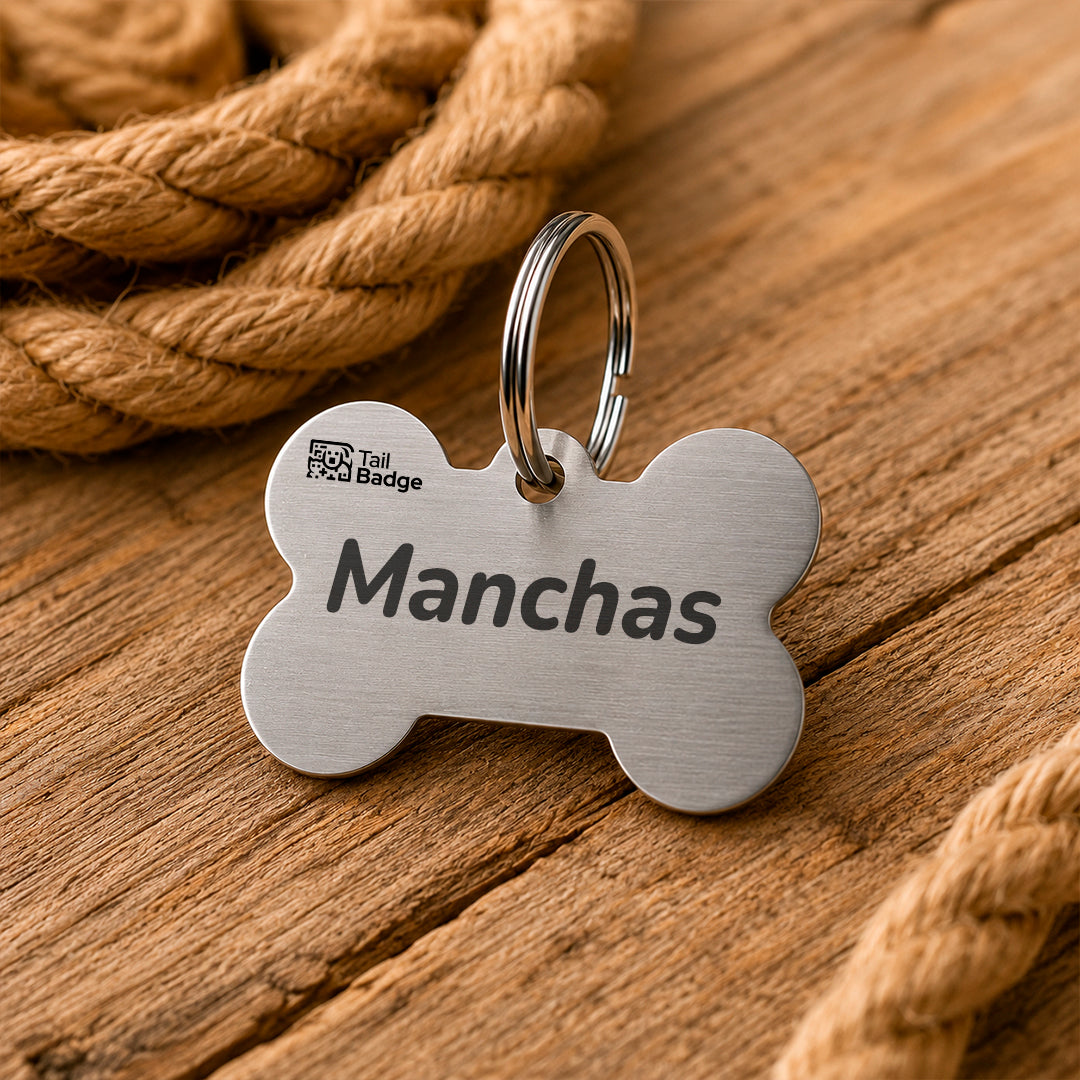 BONE-SHAPED PET TAG (ALUMINUM)