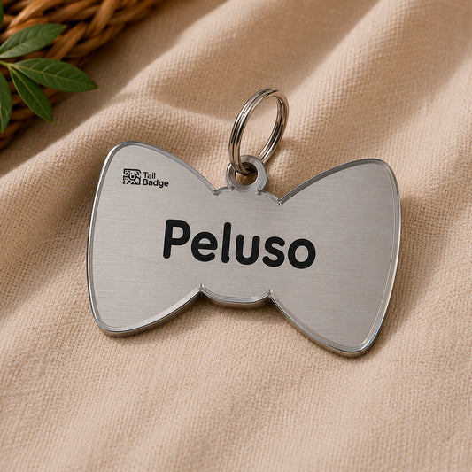 BOW-SHAPED PET TAG